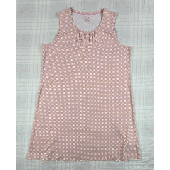 L.L. Bean Other - LL Bean Womens Nightgown Sleeveless Cottagecore Prairie Pintuck Pink Polkadots L